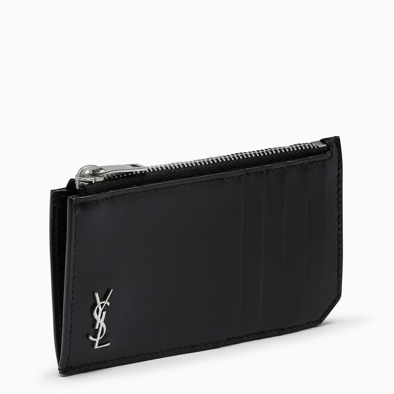 SAINT LAURENT Monogram leather card holder BLACK – Top Quality