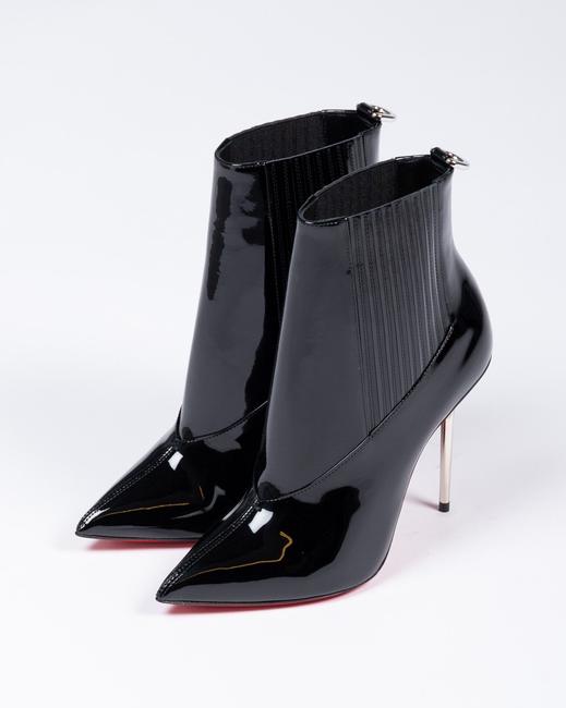 Black Epic 100 patent-leather ankle boots