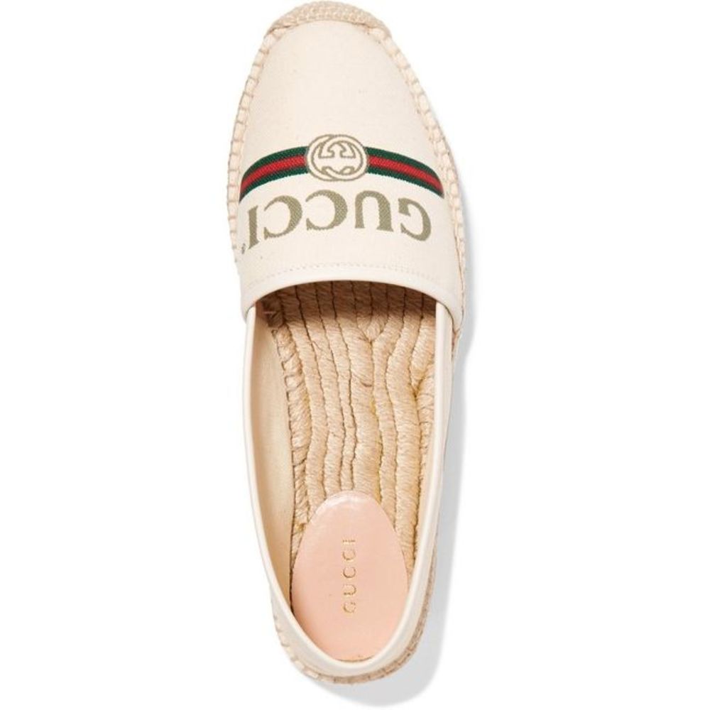 Gucci - Authenticated Espadrille - Cloth Beige Plain for Women, Very Good Condition