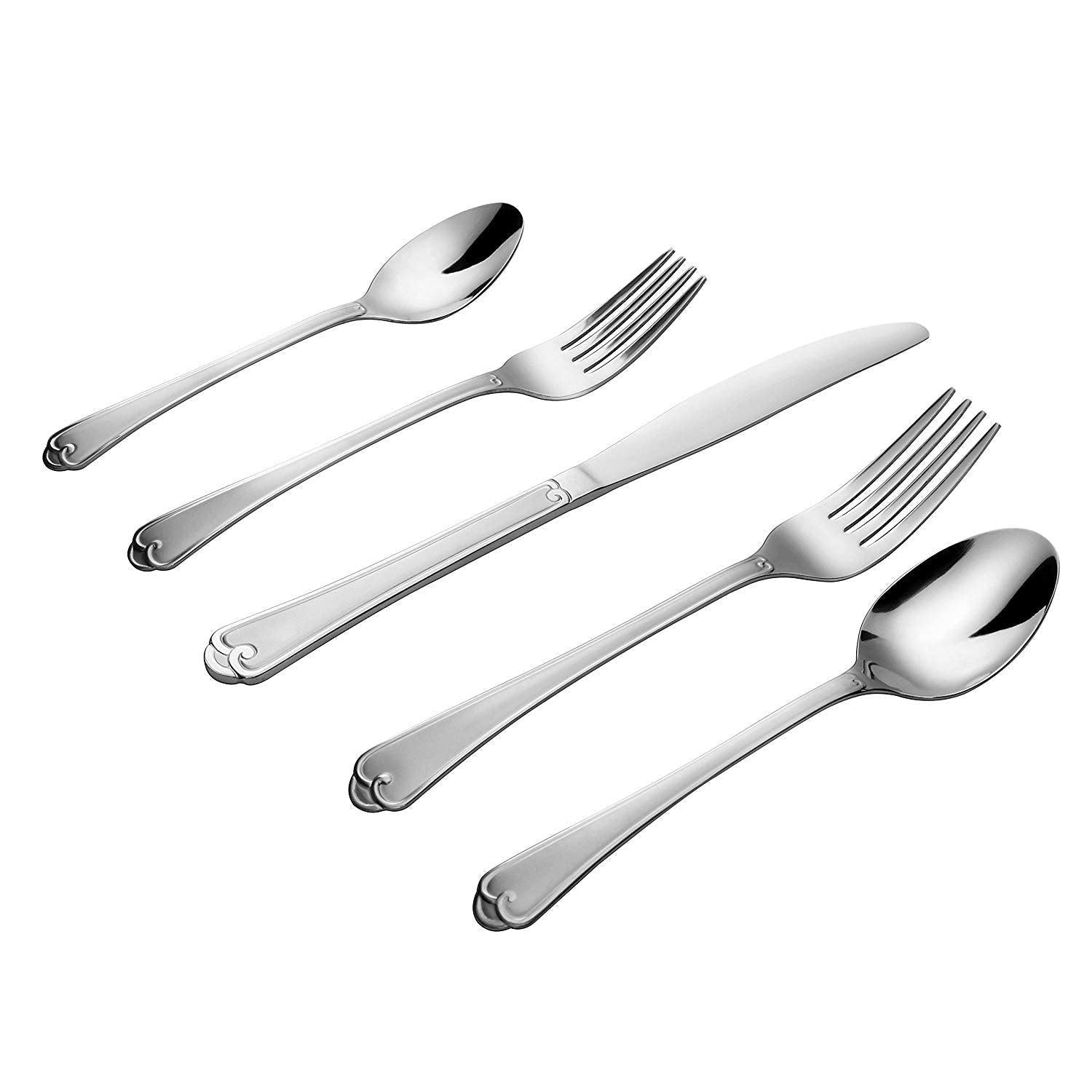 Lorena 20-Piece Stainless Steel Silverware Flatware Cutlery Set, Service for 4, Novom