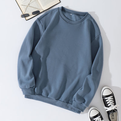 Fleece Lined Long Sleeve Loose Top Sweatshirt