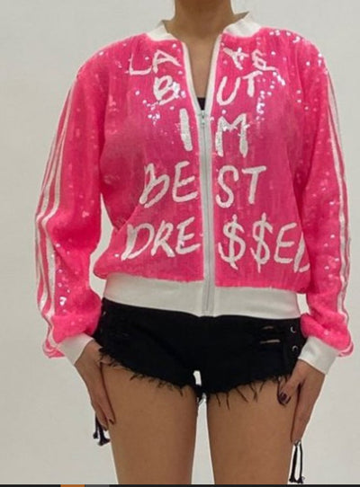 Varsity Gradient Sequin Jacket for Women