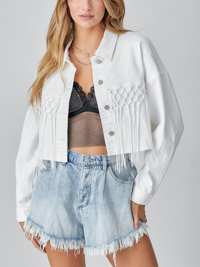 Tassel Short Denim Jacket for Women