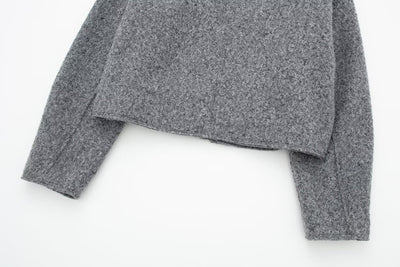 Polokragentasche Lässiger Reißverschluss Weicher Tweed-Jackenmantel