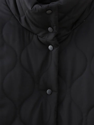 Manteau rembourré en coton à col montant avec poche à nœud papillon