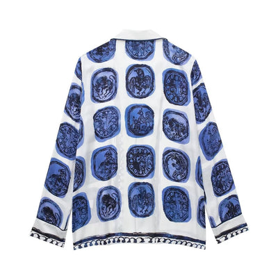 Spring Printed Long Sleeve Shirtfor Women