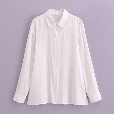 Women's Slimming Loose Long-Sleeved Chiffon Shirt: All-Matc