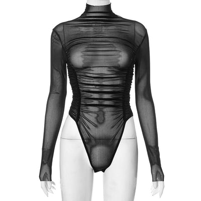 Sexy Mesh See-through Tight Jumpsuit for Women