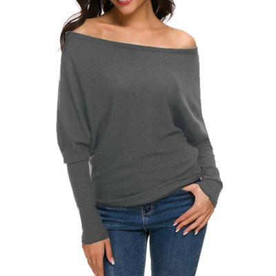 Off Shoulder Casual Long Sleeved