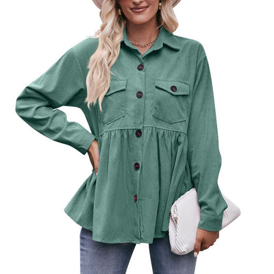 Corduroy Babydoll Shirt for Women