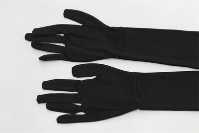 Black Slim Fit Jumpsuit with Cutout Detail and Gloves