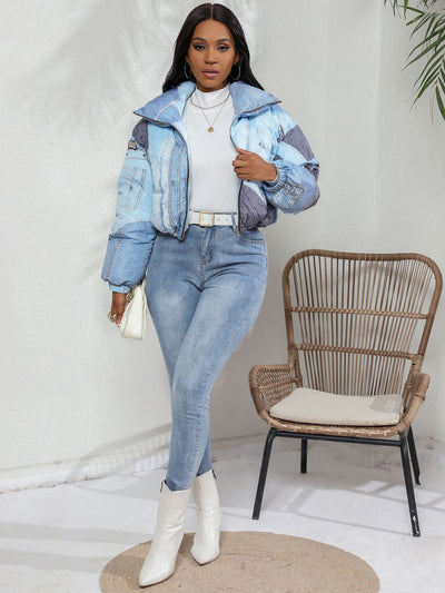 Veste Femme Imprimée En Denim De Coton