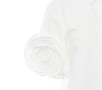 Chemise de niche blanche à manches courtes pour femmes, haut de travail