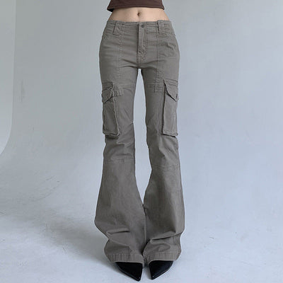 gray cargo jeans Low Waist Bootcut Pants