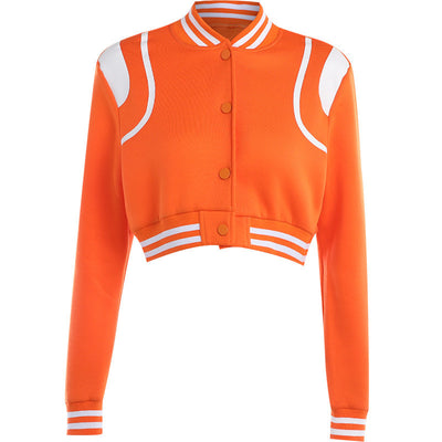 Autumn Essential Color Contrast Varsity Jacket