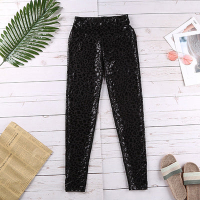 Cropped tights New Animal Print Skinny Leather Pants