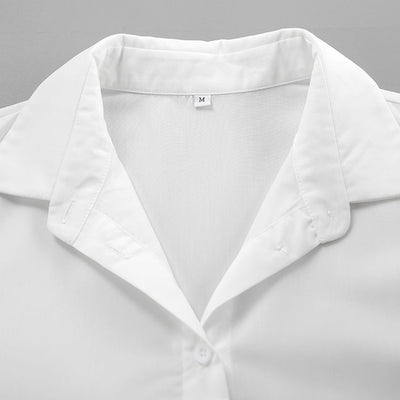 White Ruffled Long Sleeve Shirt for Women