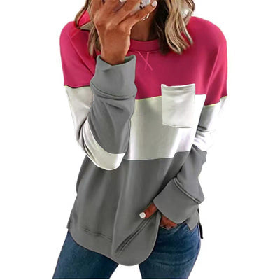 round Neck Long Sleeve Casual Sweatshirt Women