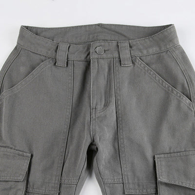 gray cargo jeans Low Waist Bootcut Pants