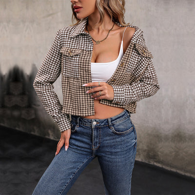 Fall Houndstooth Jacket for Women