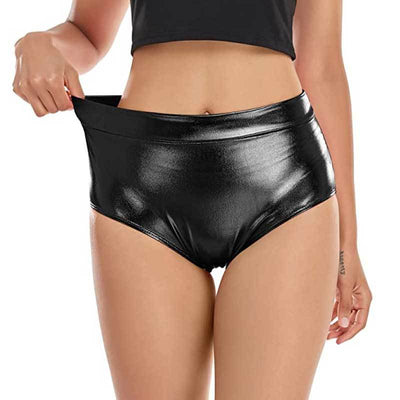 Bunte, metallisch beschichtete Stoff-Nachtclub-Bühnenshorts für Damen