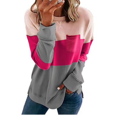 round Neck Long Sleeve Casual Sweatshirt Women