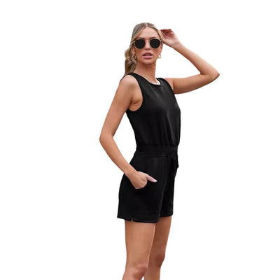 Summer Breeze Sleeveless Casual Shorts Jumpsuit