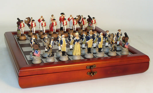  HPL US American Civil War Generals Chess Set with 17 Black and  White Faux Marble Storage Board : Toys & Games