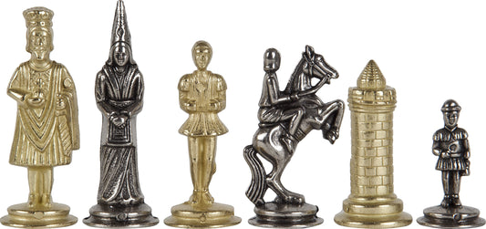 Brass Florentine Staunton Chessmen & Classic Pedestal Board Chess Set –  Fancy Chess