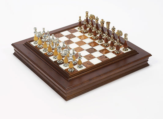 11.4 Inches Chess Set Personalized Wooden Chess Set Metal 