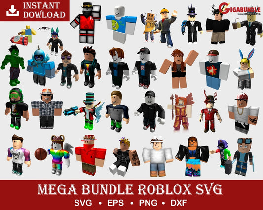 Roblox Svg Character Bundle Set Roblox Emoji Svg Roblox Cut 