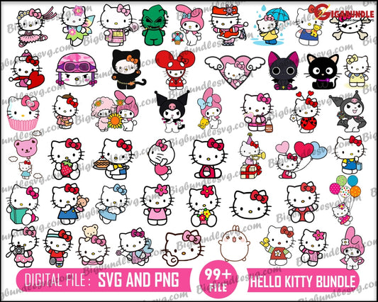 Sanrio Bundle Svg, Sanrio Characters Svg, Hello Kitty Svg, Kawaii Kitty  Svg, Cartoon Svg, Png Dxf Jpg Eps File