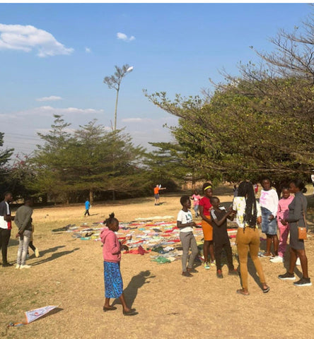 children flying kites