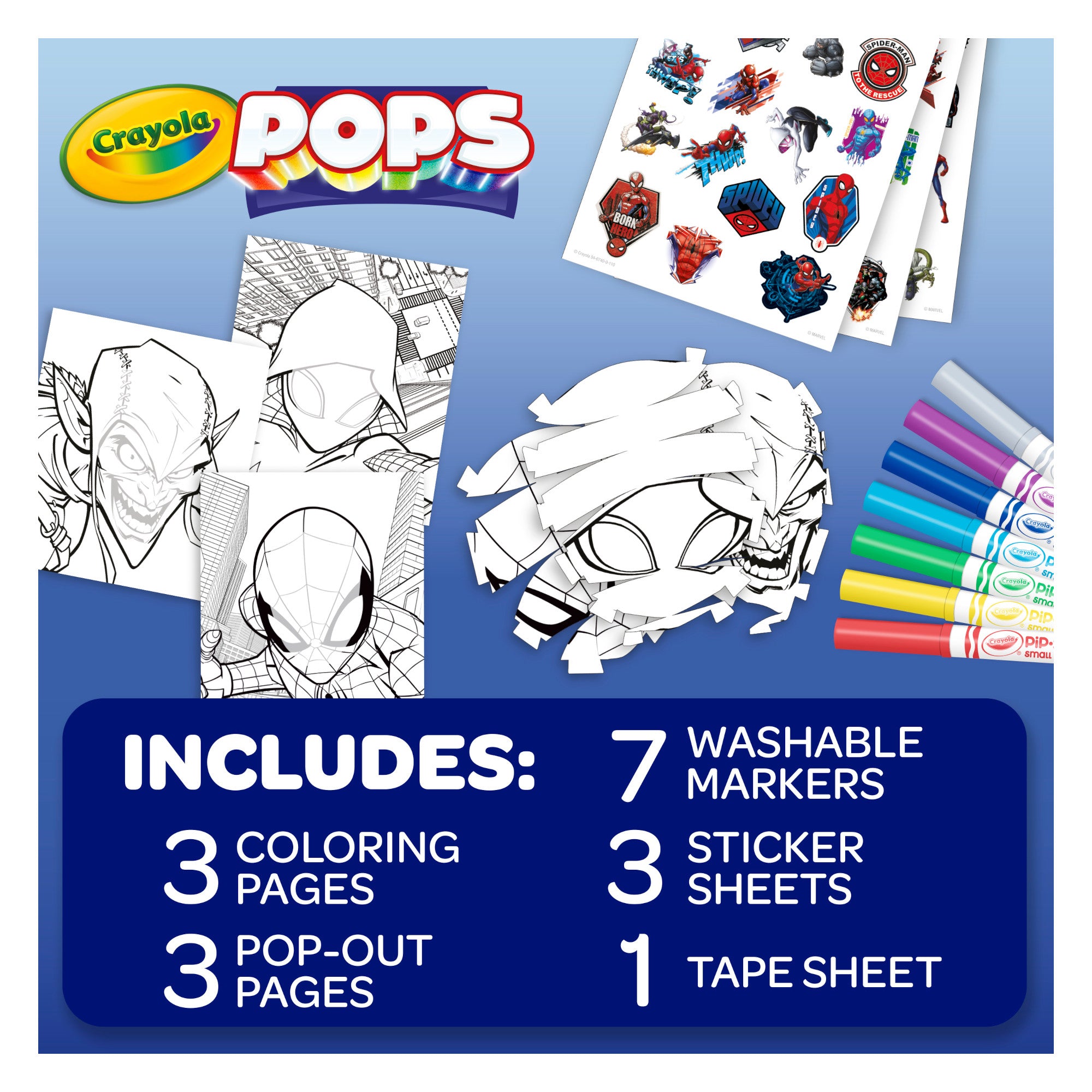 Crayola POPS 3D Kids Art Set, Spiderman