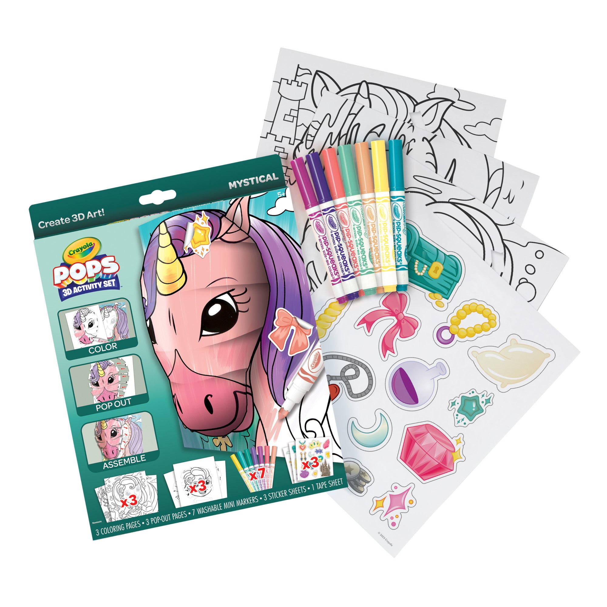 Crayola POPS 3D Kids Art Set, Mystical