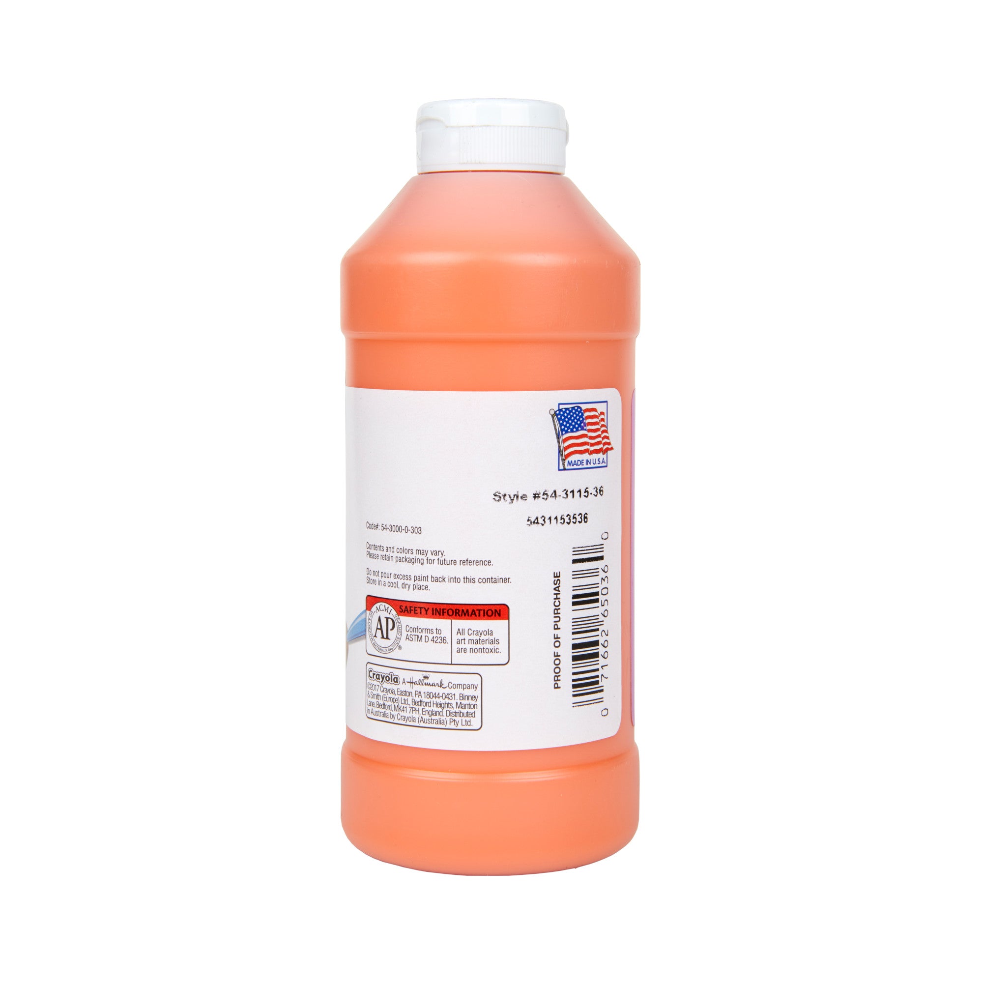 Crayola Washable Tempera Paint 946 ml, Orange