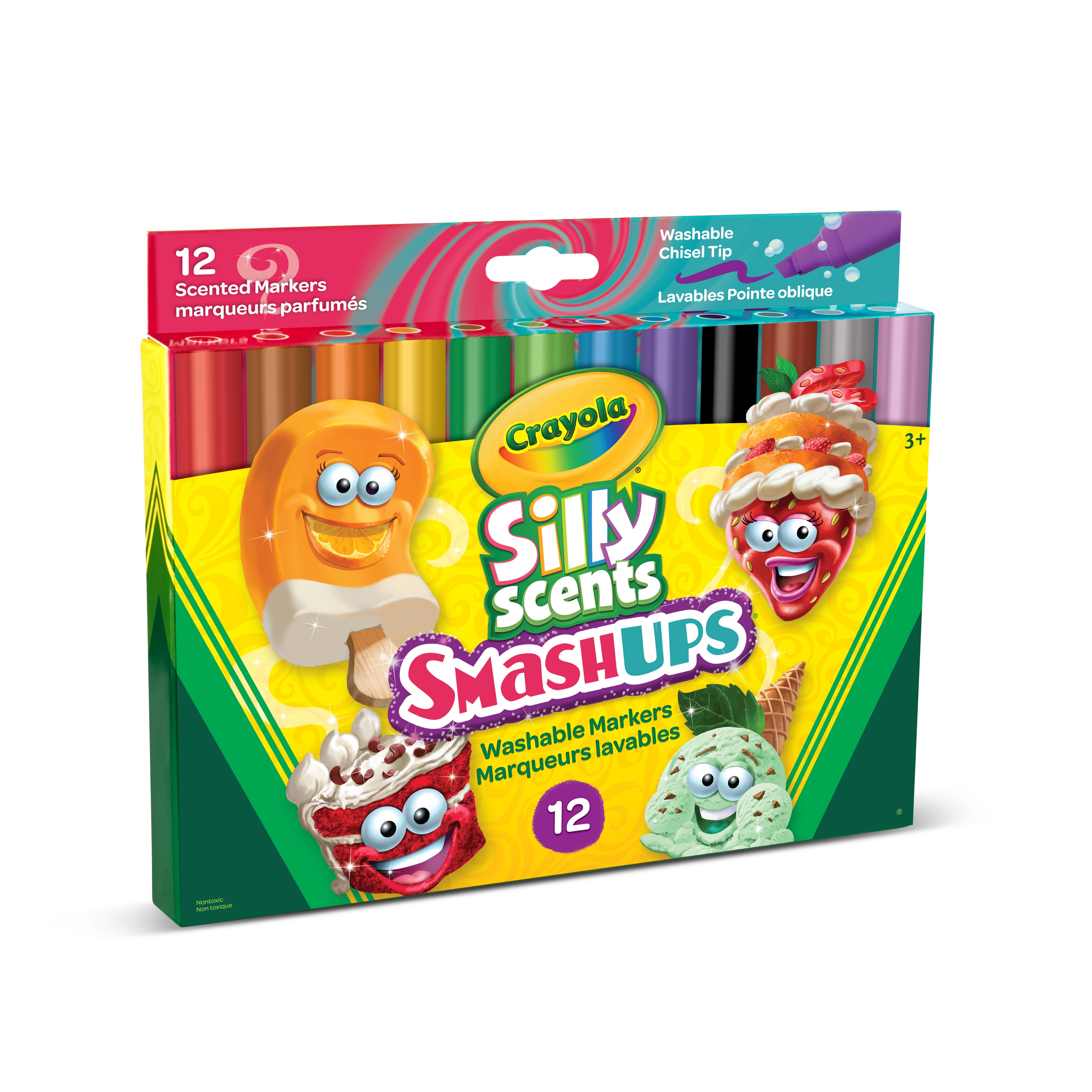 Crayola Silly Scents Smash-Ups Washable Markers, 12 Count