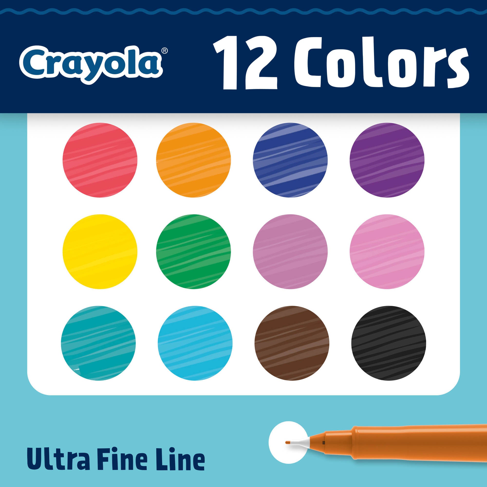 Crayola Ultra Fine Point Doodle Markers, 12 Count