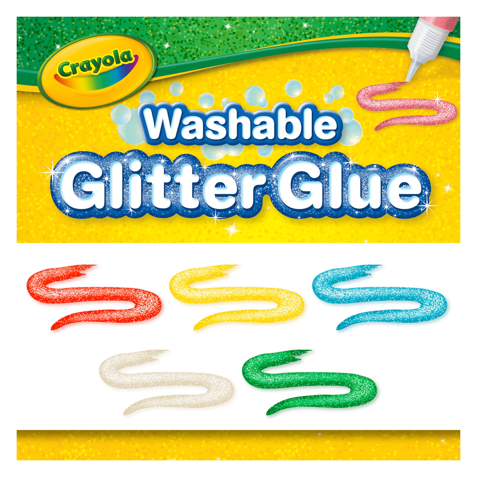 Crayola Washable Glitter Glue, 5 Count