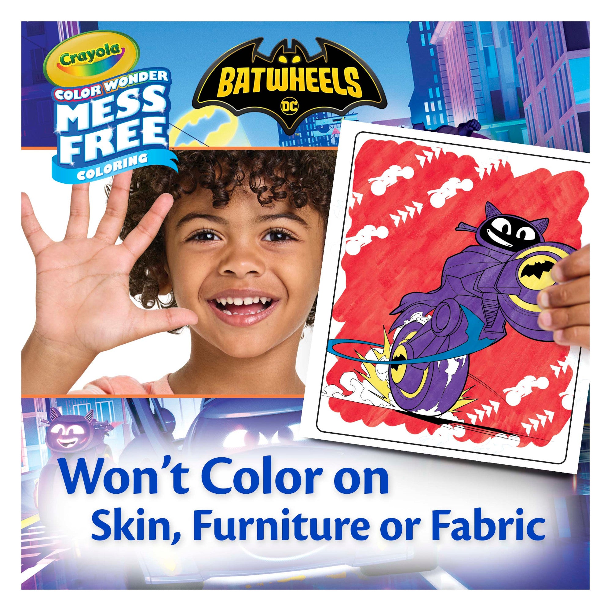 Crayola Color Wonder Mess-Free Colouring Pages & Mini Markers, Batwheels