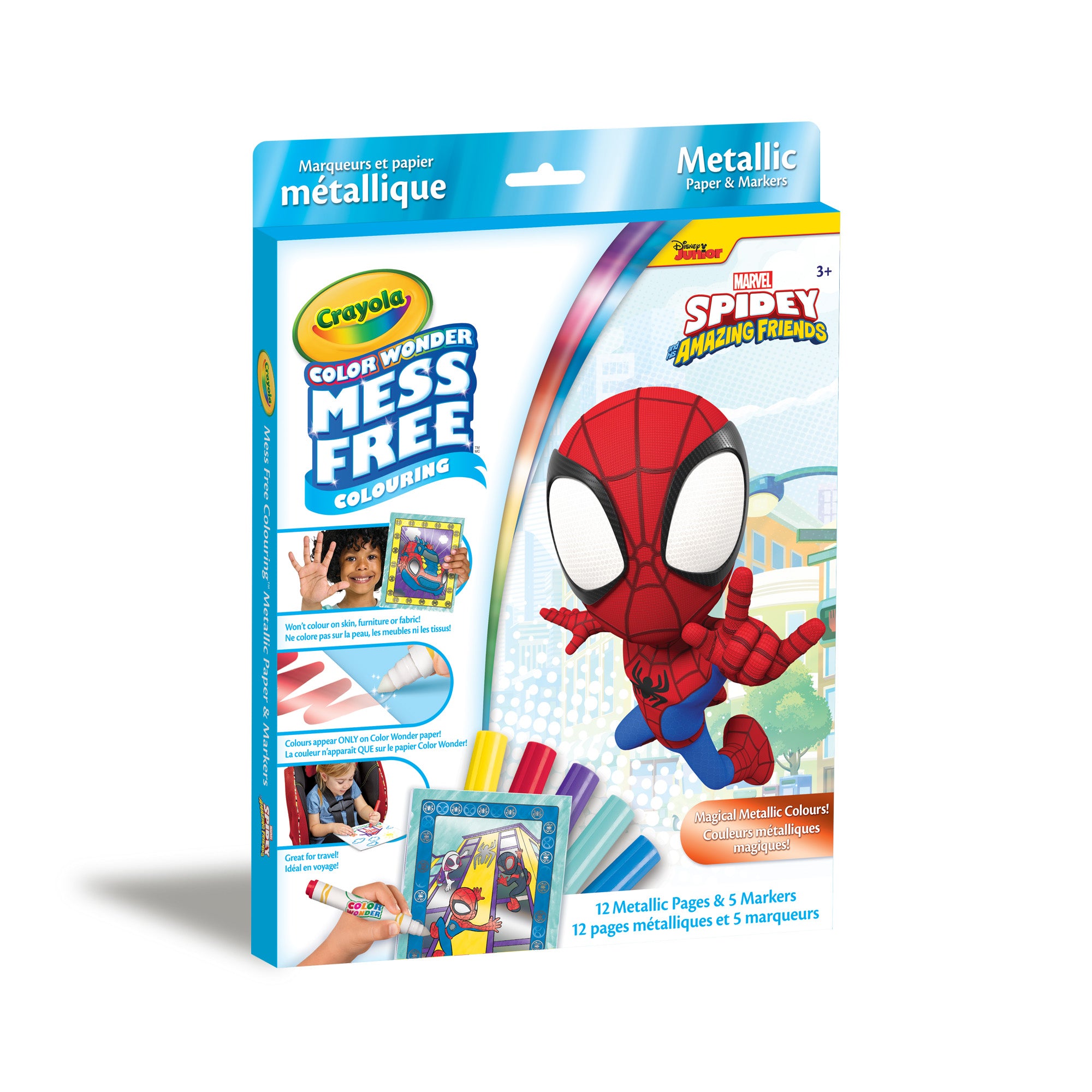 Crayola Color Wonder Mess-Free Metallic Paper & Markers Kit, Spidey & Friends