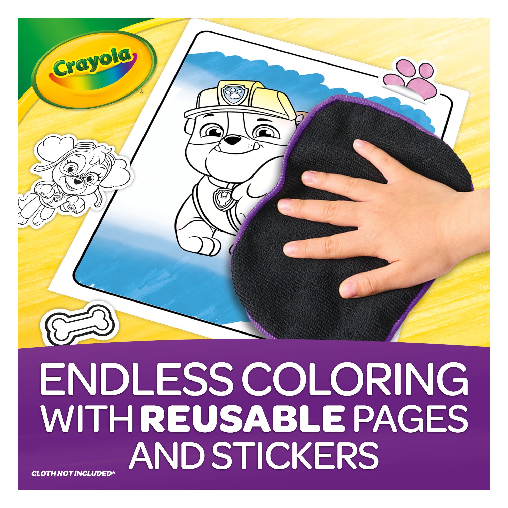 Crayola Colour & Erase Reusable Sticker Activity Pad, Paw Patrol