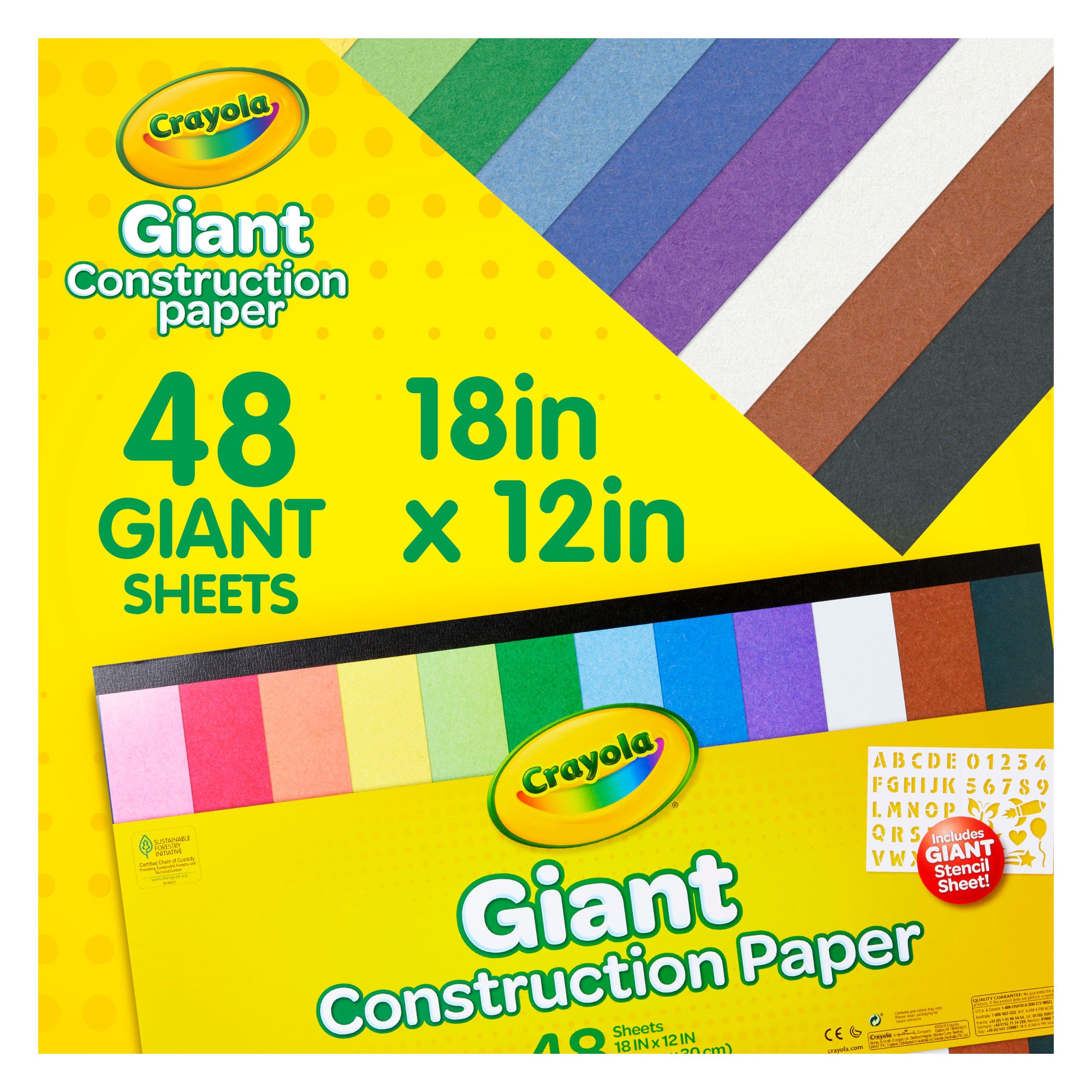 Crayola Giant Construction Paper & Stencil Set
