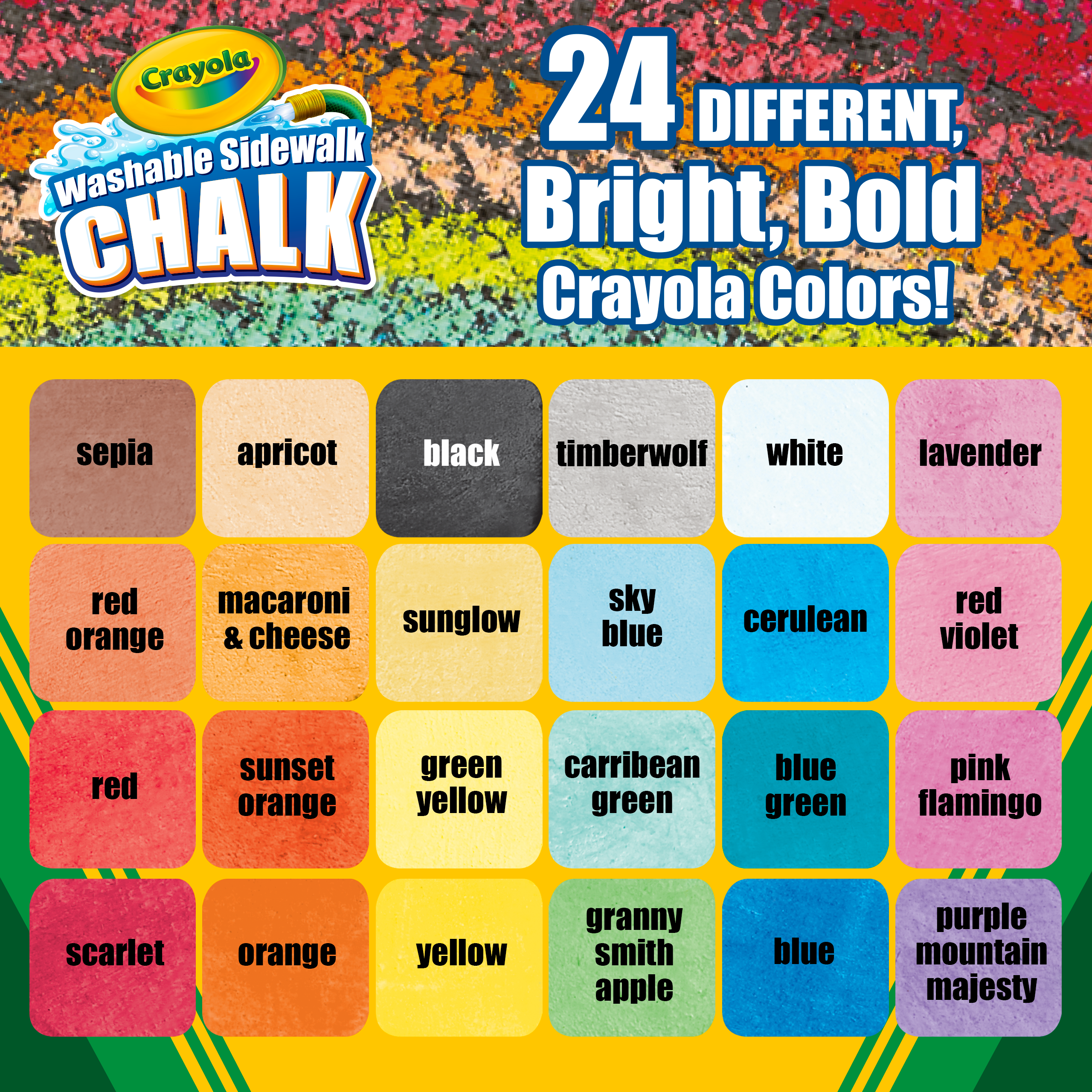 Crayola Washable Sidewalk Chalk, 24 Count