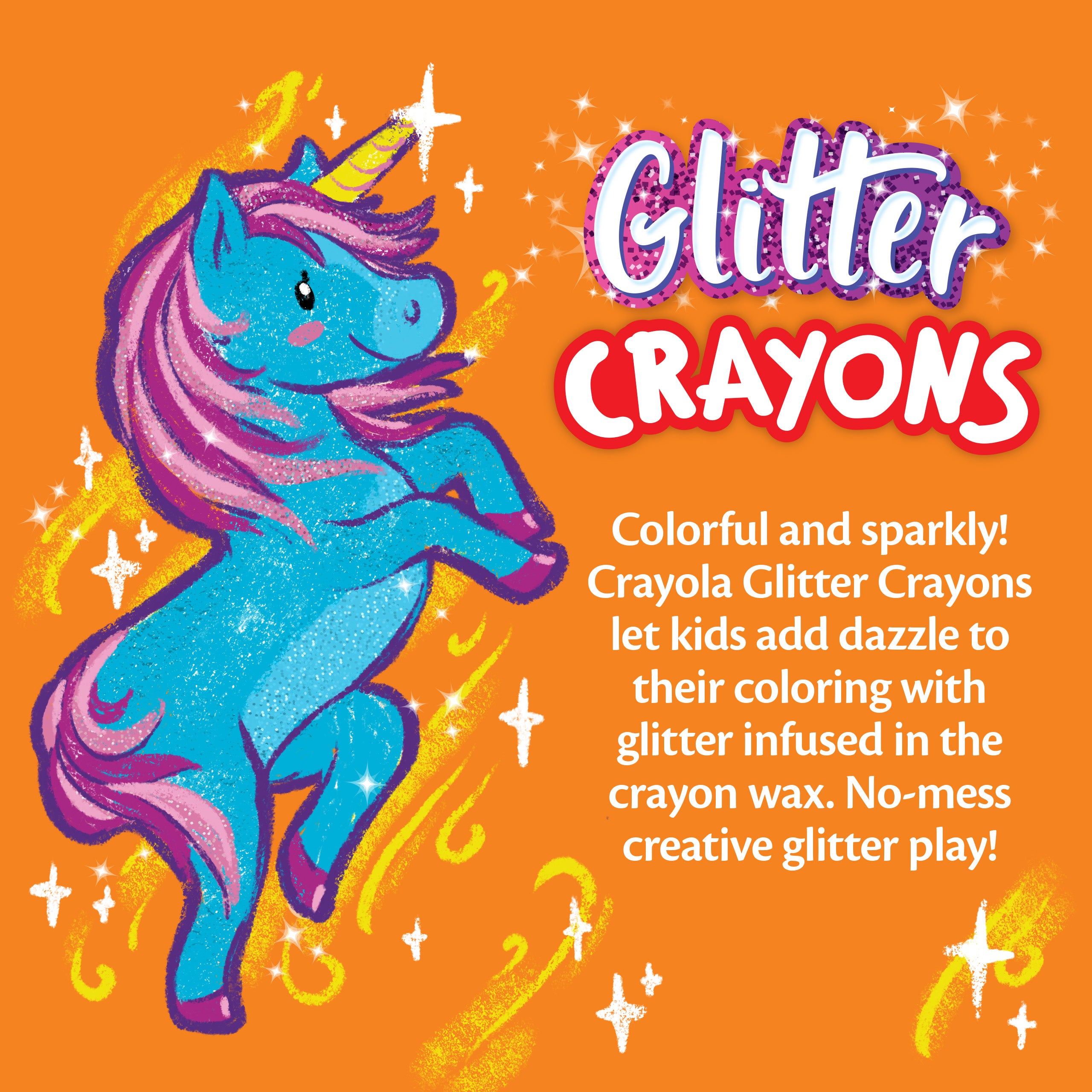 Crayola® Glitter Crayons, 16 Colors/Box CYO523716