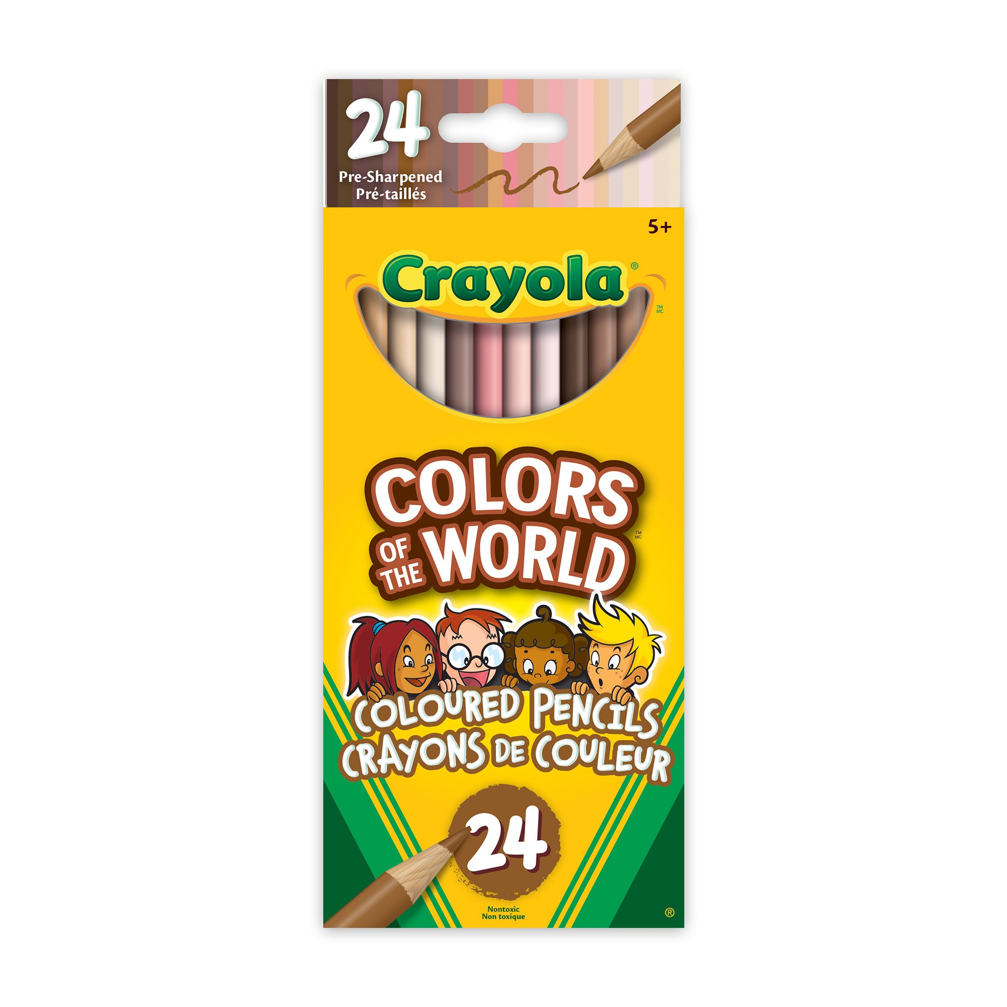 Crayola Colors of the World Skin Tone Coloured Pencils, 24 Count