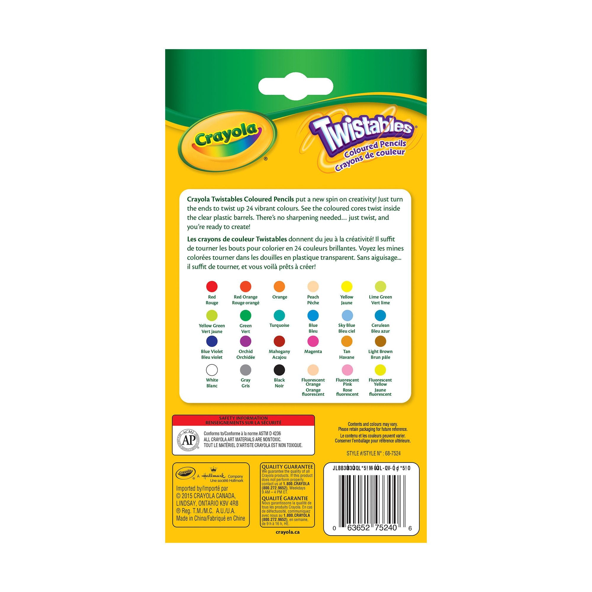 Crayola Twistables Coloured Pencils, 24 Count