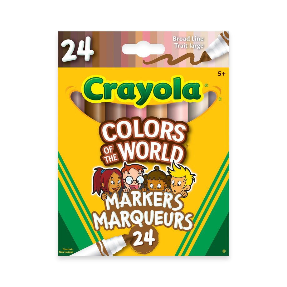 Crayola Colors of the World Broad Line Washable Markers Classpack, 240 –  Crayola Canada