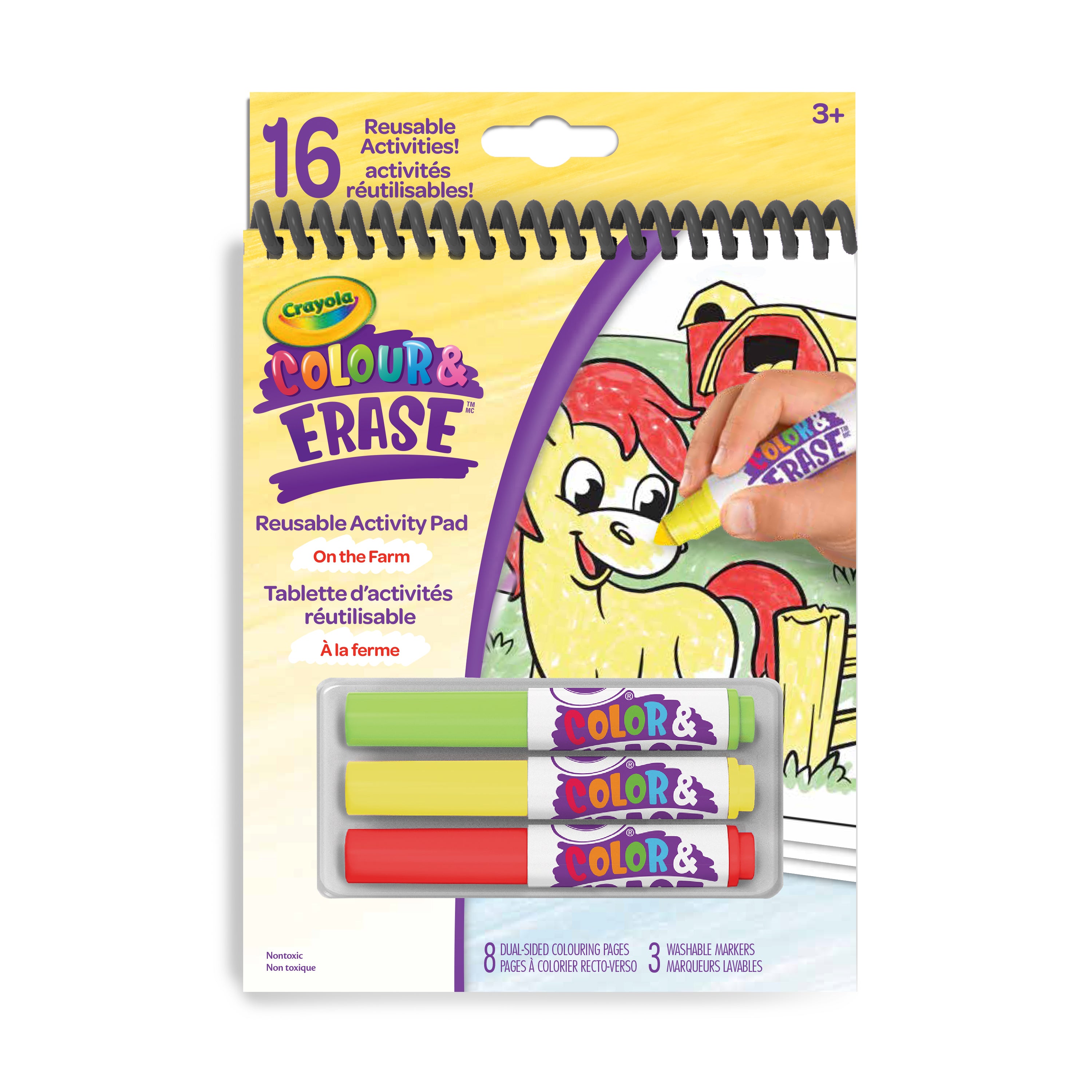 Crayola Colour & Erase Reusable Activity Pad, On the Farm