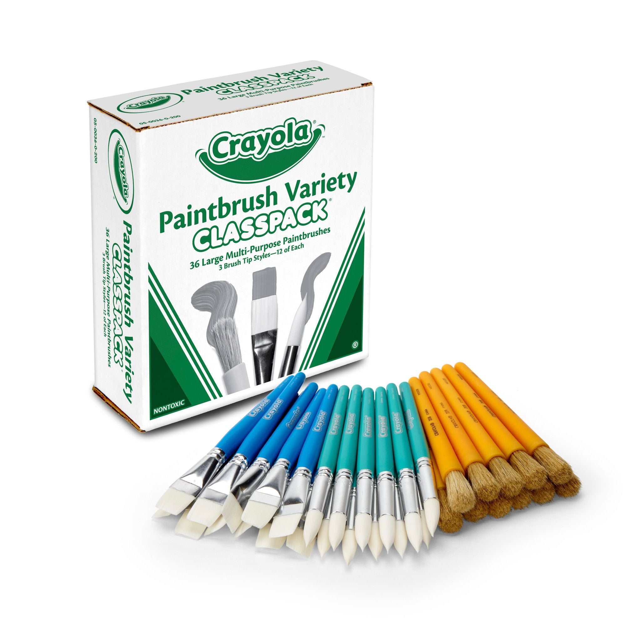 Crayola Paintbrush Variety Classpack, 36 Count